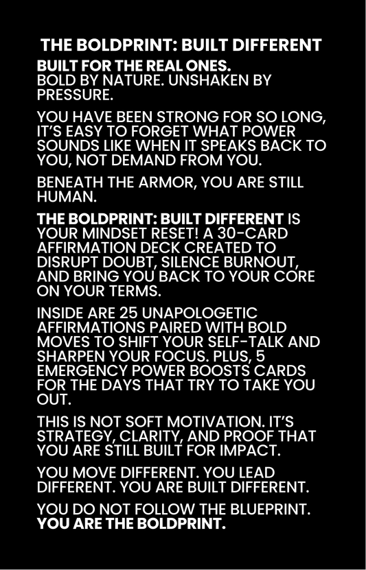 The BOLDPRINT: BUILT DIFFERENT Affirmation Card Deck