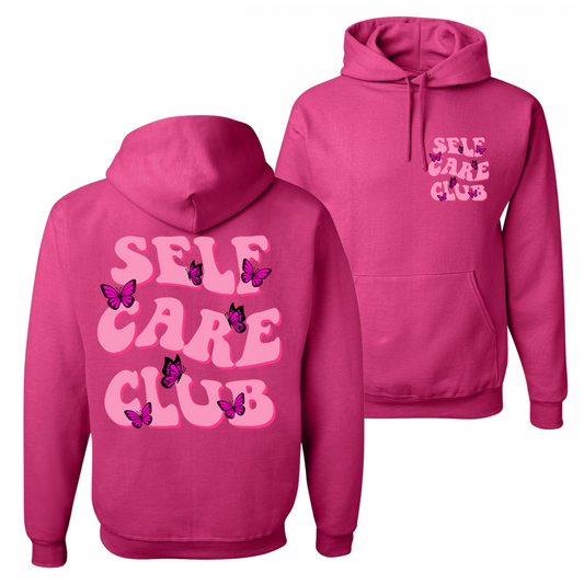 Self-Care Club (Pink) Hooded Sweatshirt