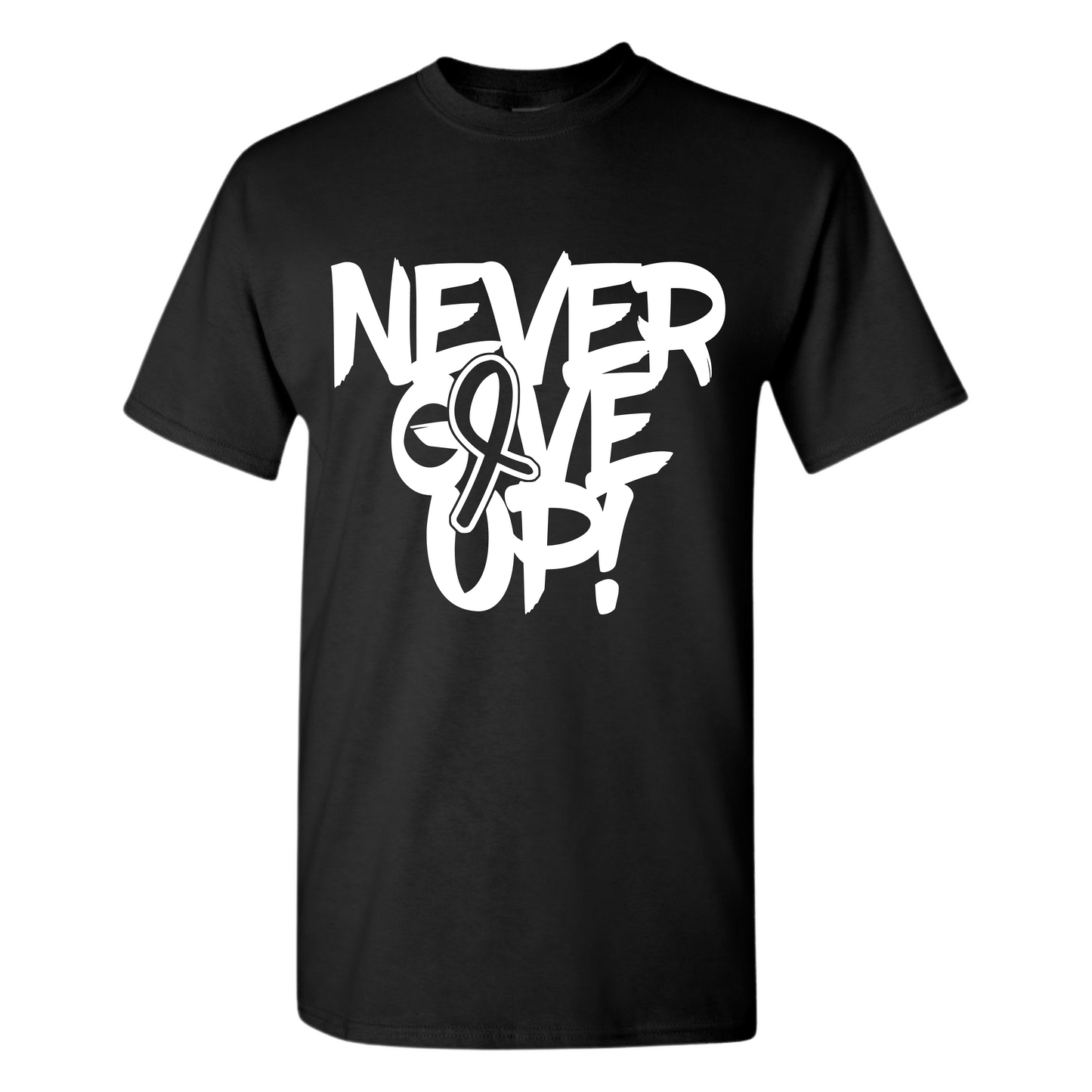 Resiliently Bold Never Give Up Awareness Ribbon Black T-Shirt
