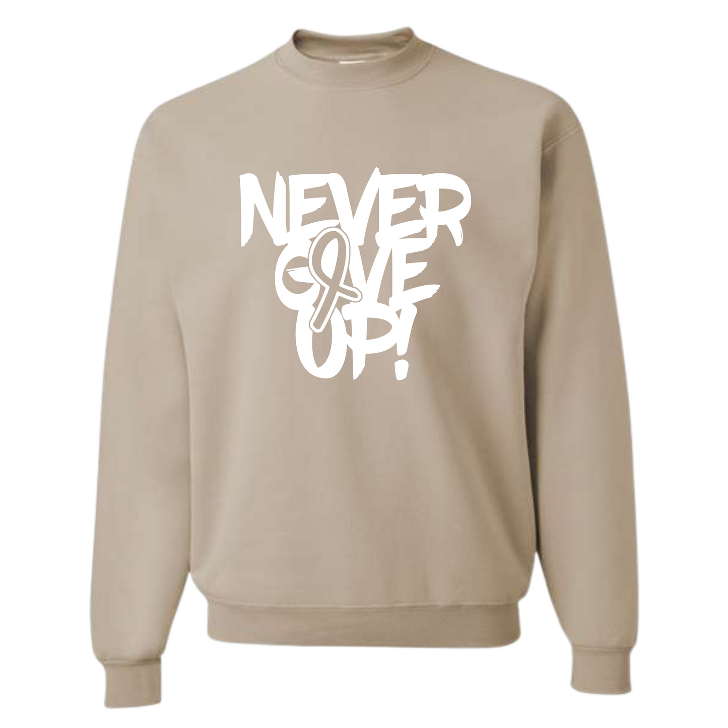 Resiliently Bold Never Give Up Awareness Ribbon Sandstone Crewneck Sweatshirt