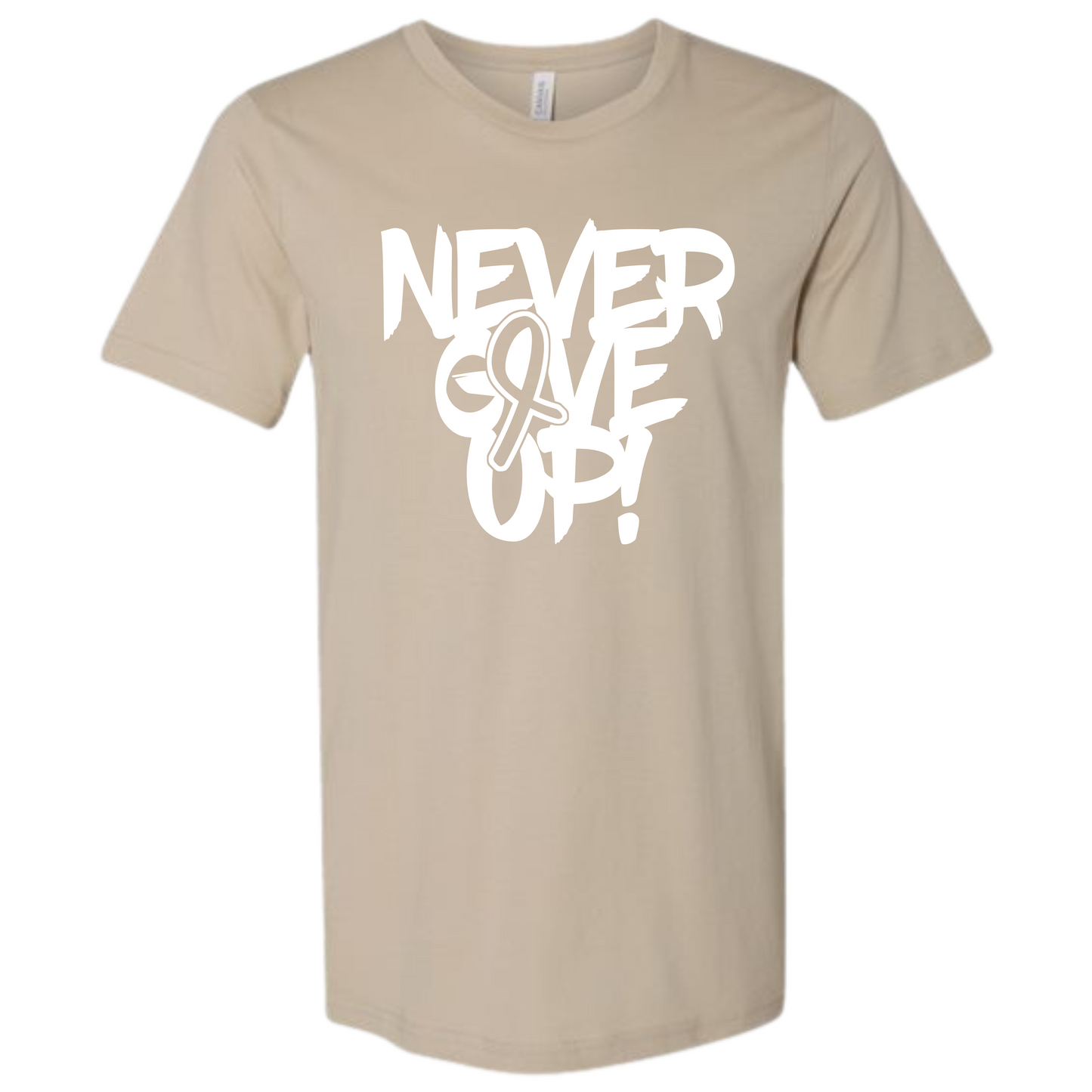 Resiliently Bold Never Give Up Awareness Ribbon Tan T-Shirt